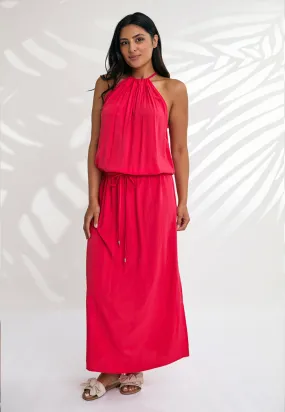 Indii Breeze Susan Halter Maxi Dress - Watermelon