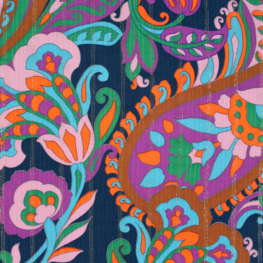 Italian 'jewel tone paisley' ECOVERO voile