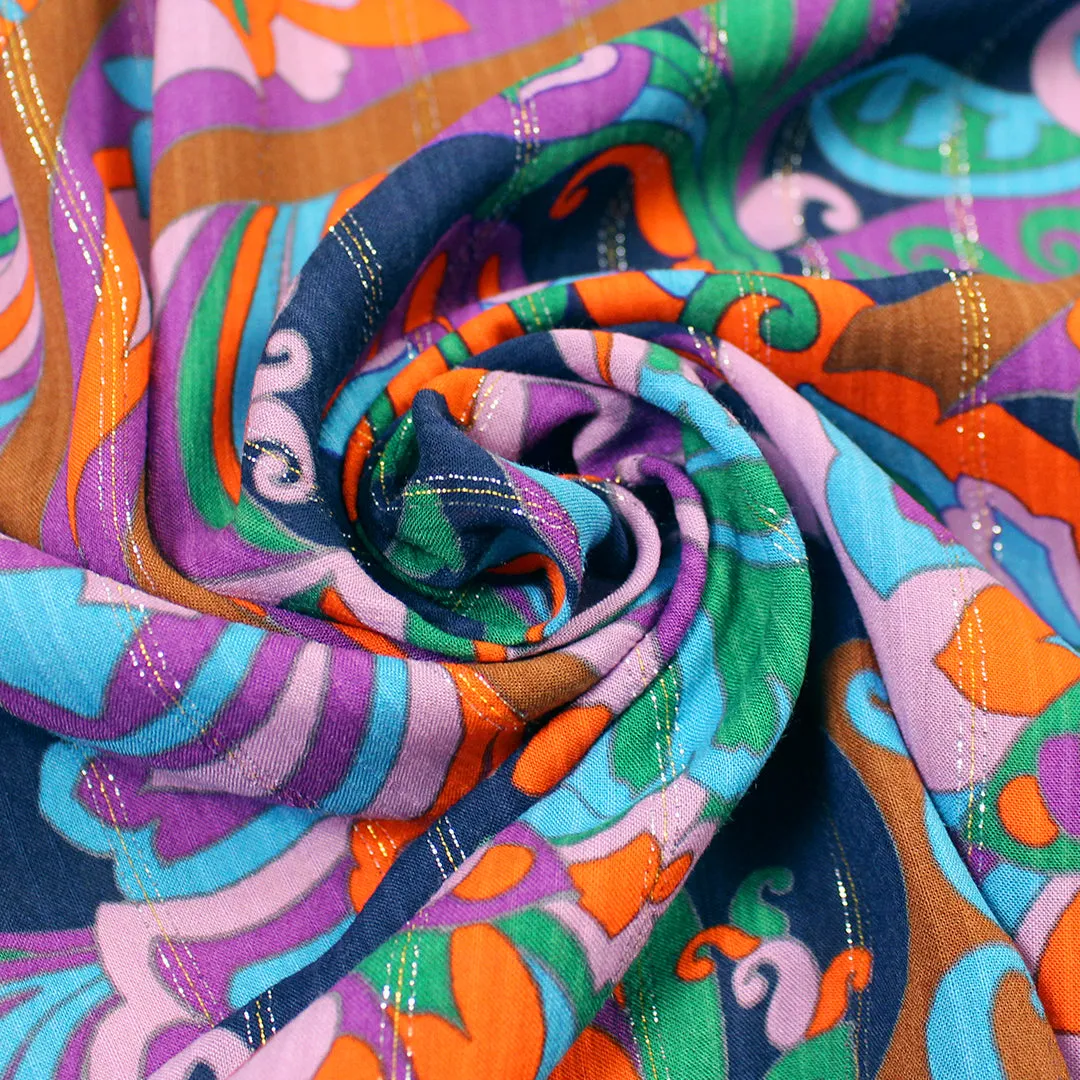 Italian 'jewel tone paisley' ECOVERO voile