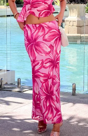 Karla Pink Floral Maxi Skirt