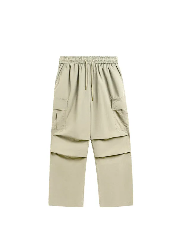 Khaki Straight Leg Cargo Pants