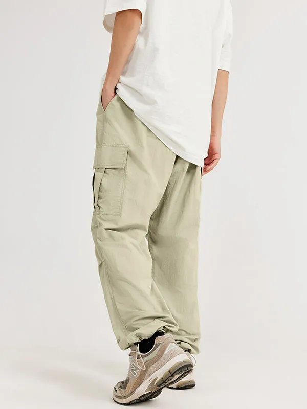 Khaki Straight Leg Cargo Pants