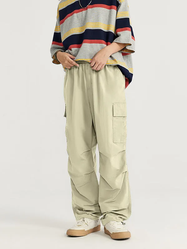 Khaki Straight Leg Cargo Pants