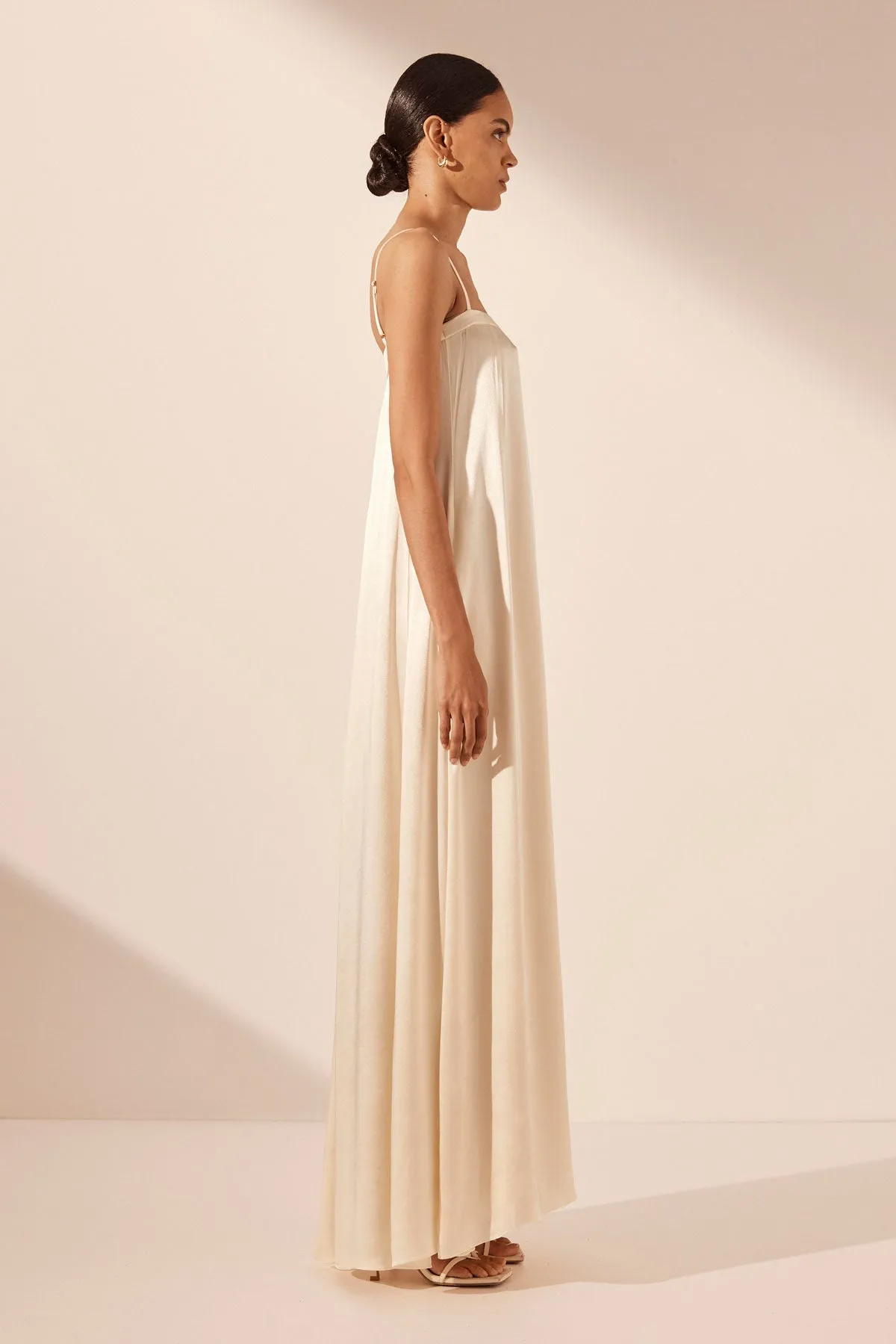 LA LUNE COLUMN MAXI DRESS - CREAM