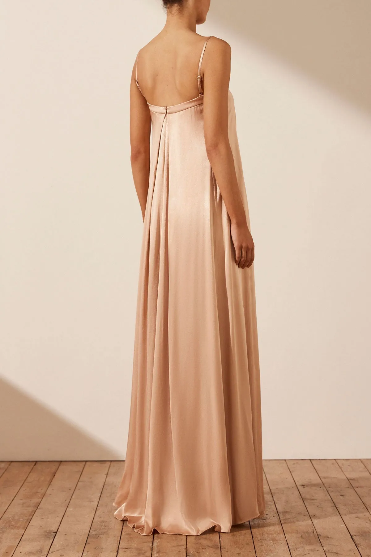 LA LUNE COLUMN MAXI DRESS - DESERT ROSE