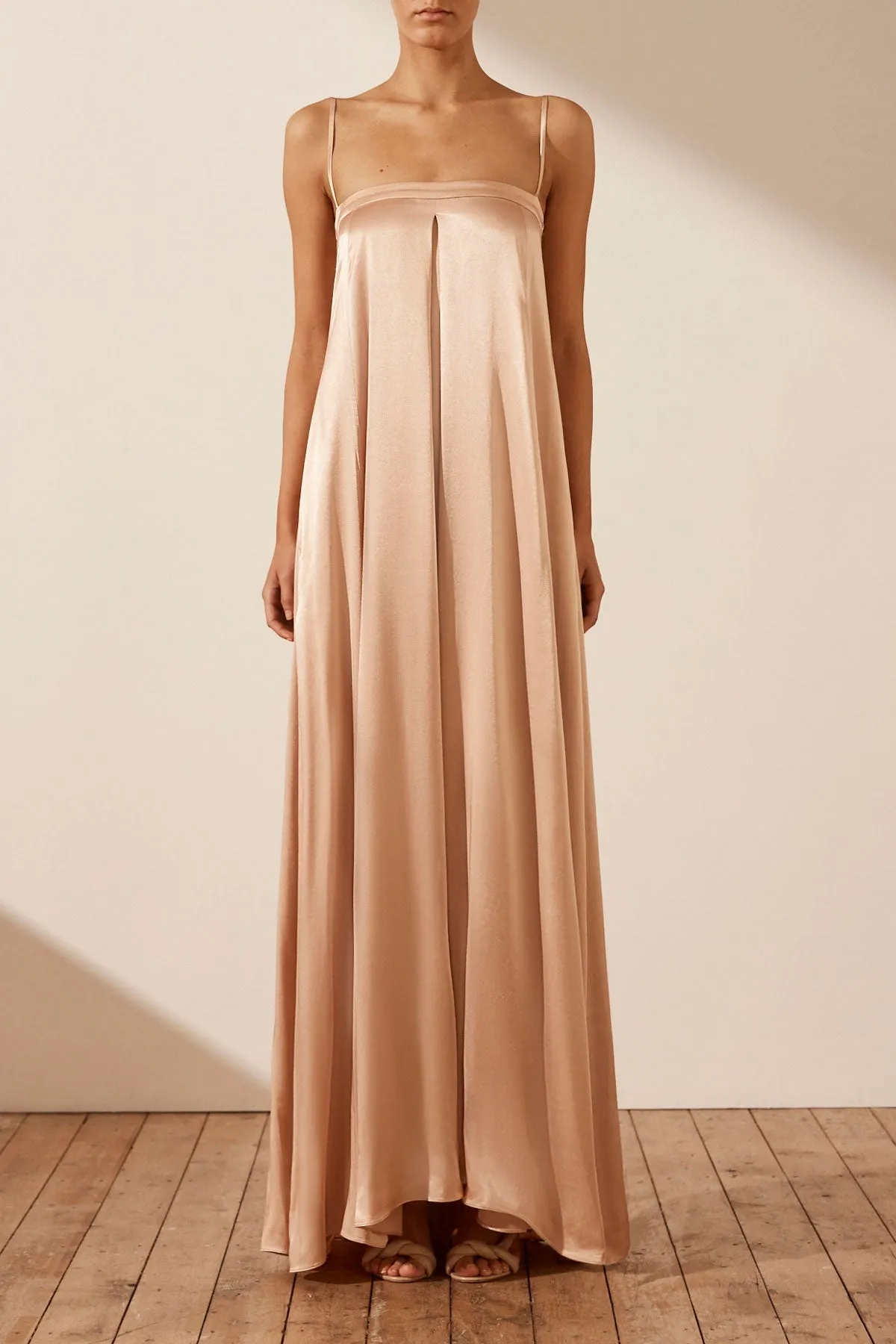 LA LUNE COLUMN MAXI DRESS - DESERT ROSE