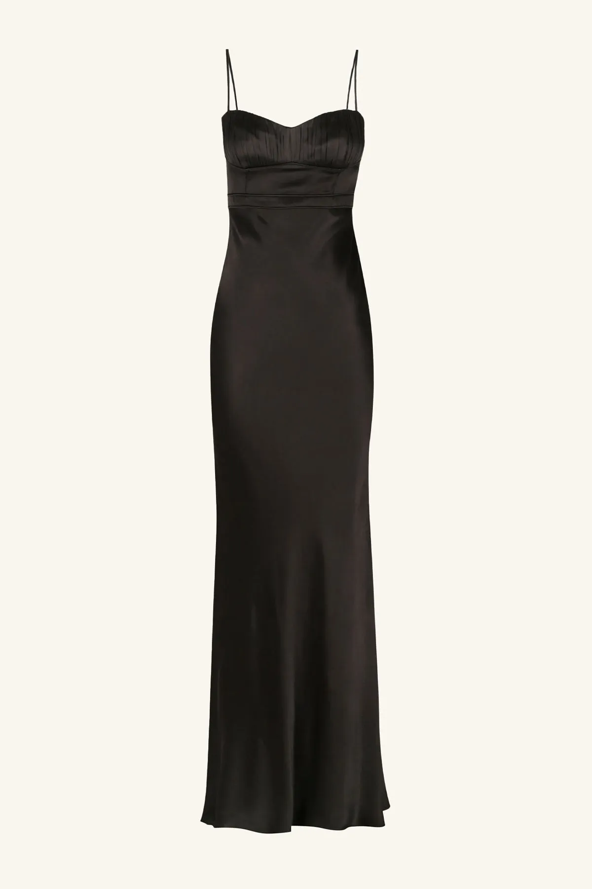 LA LUNE CORDED RUCHED MAXI DRESS - BLACK