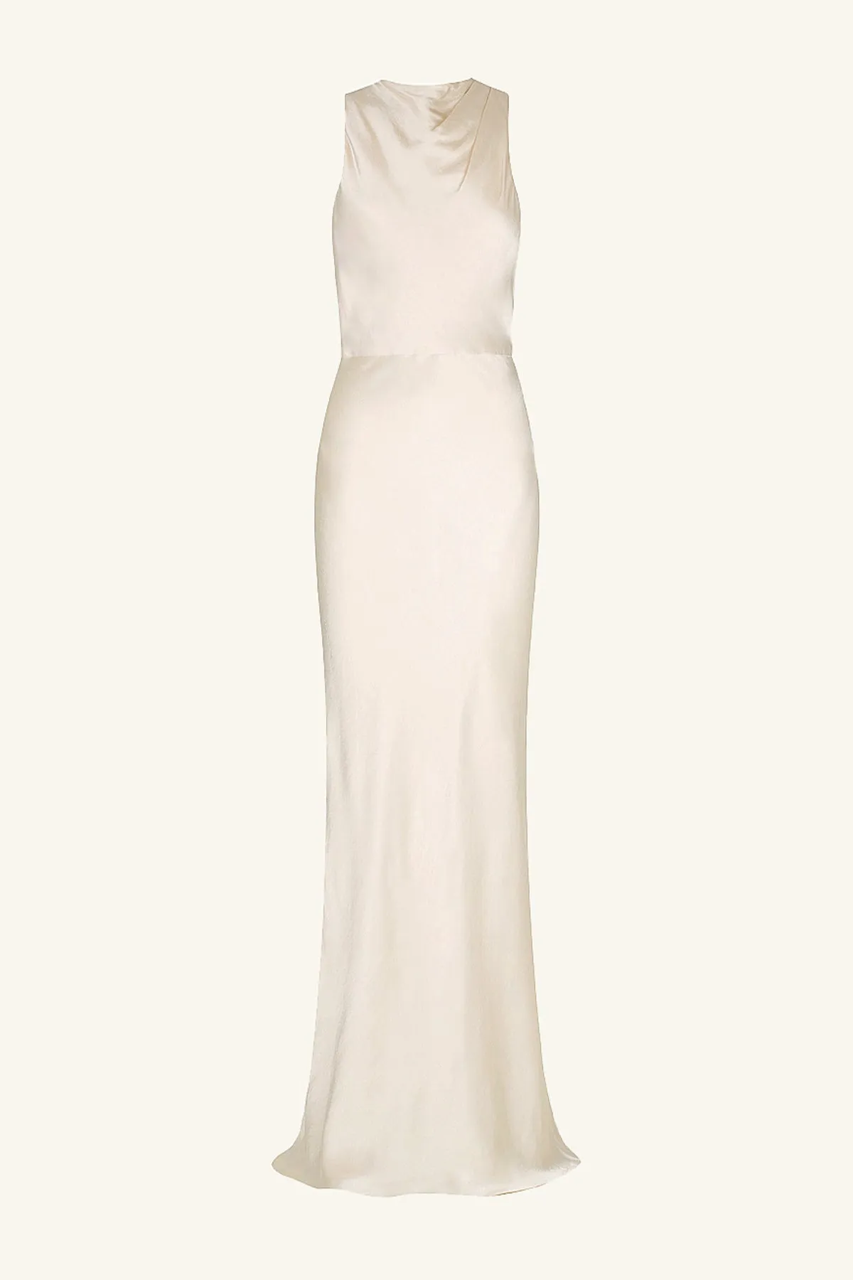 LA LUNE HIGH NECK MAXI DRESS - CREAM