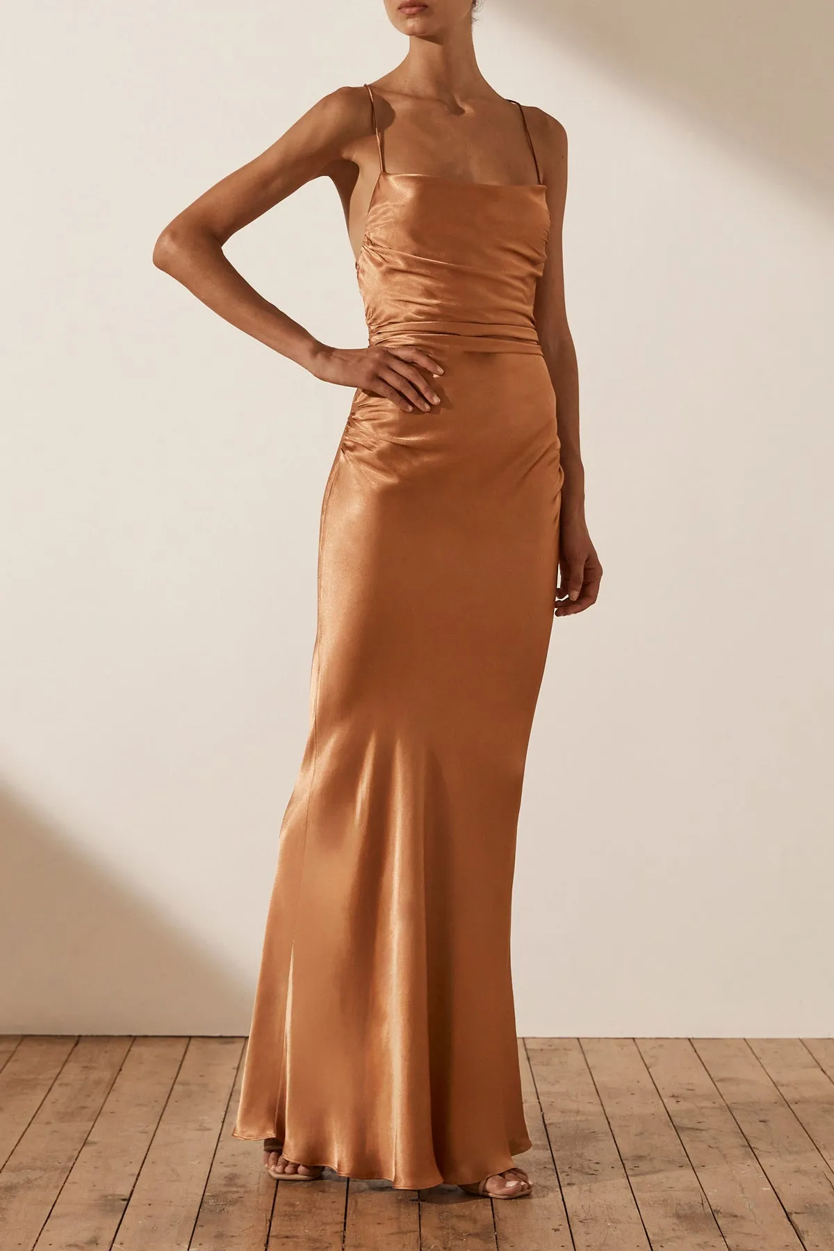 LA LUNE LACE BACK MAXI DRESS - COPPER