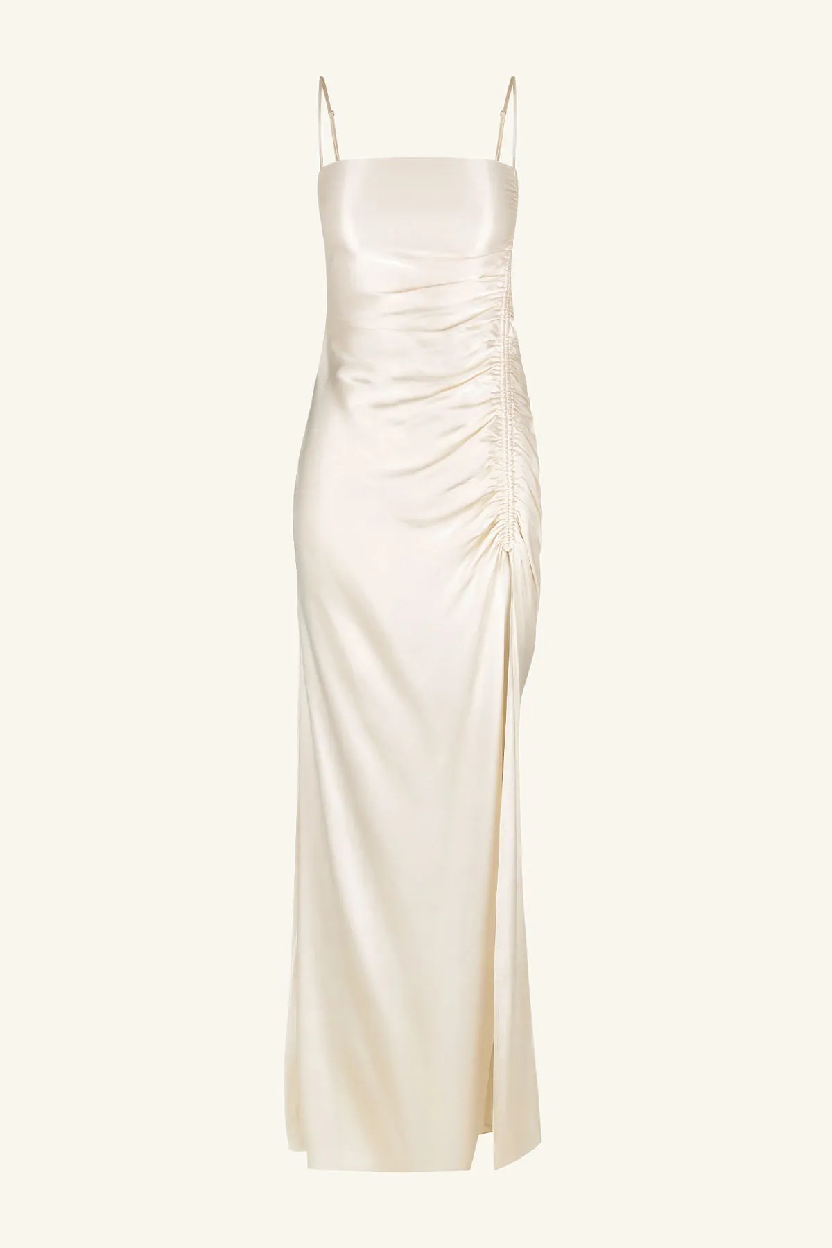 LA LUNE RUCHED MAXI DRESS - CREAM