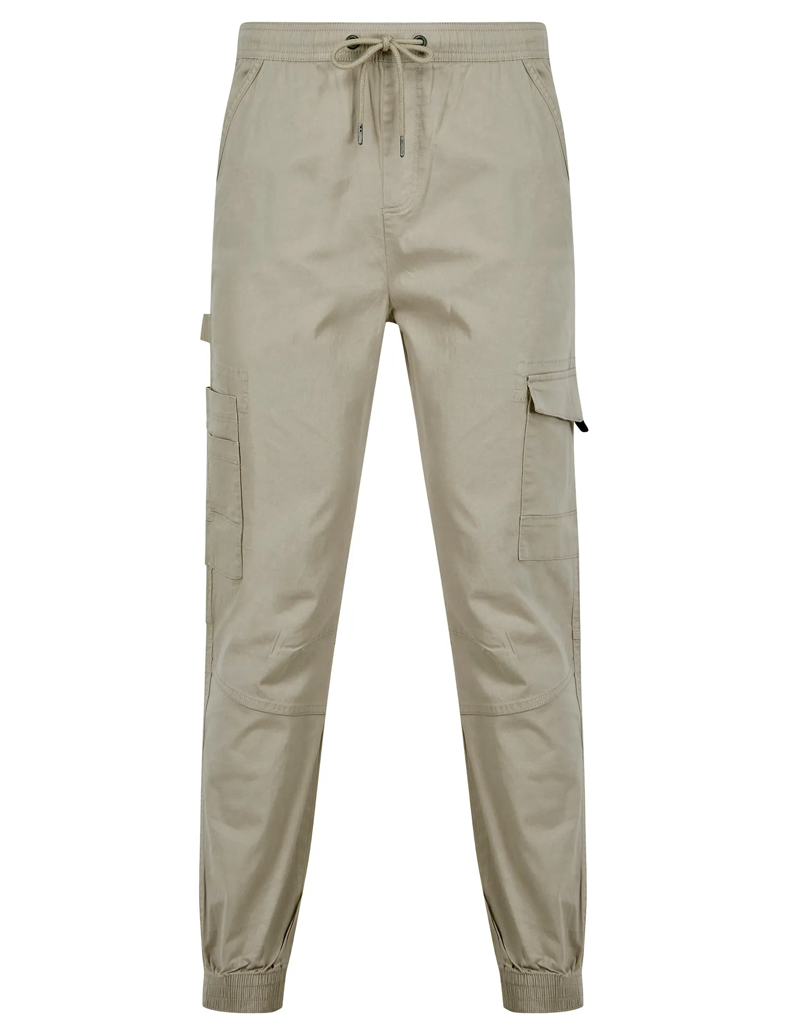 Lance Cotton Twill Cuffed Multi-Pocket Cargo Jogger Pants in Pumice Grey - Tokyo Laundry