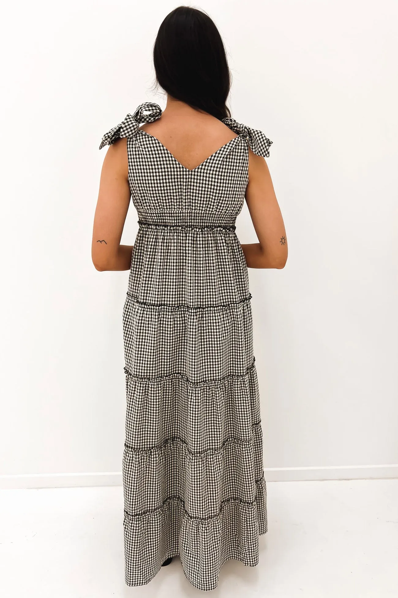 Liz Maxi Dress Black Check