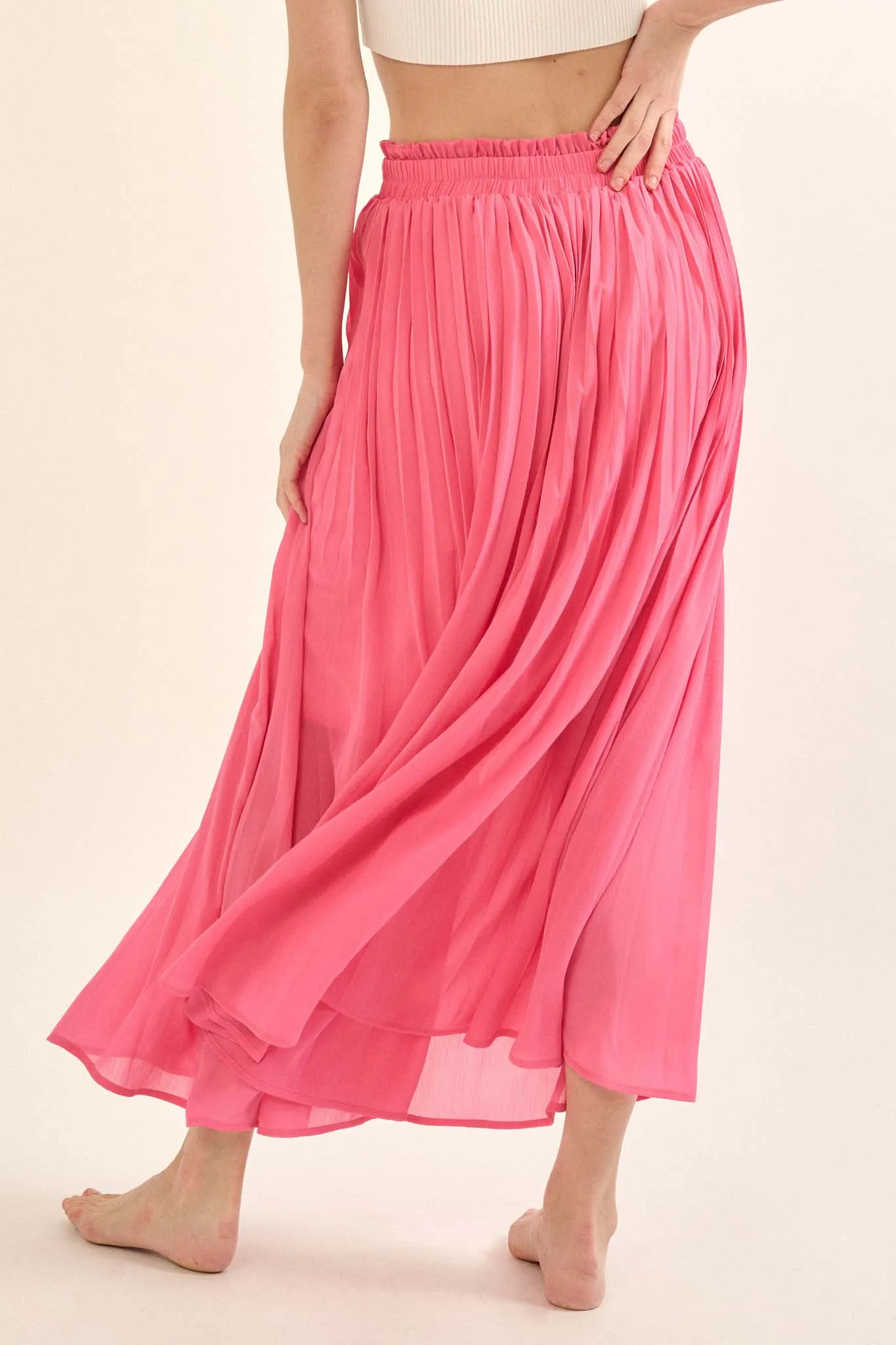 Longing for Love Accordion Pleated Maxi Skirt