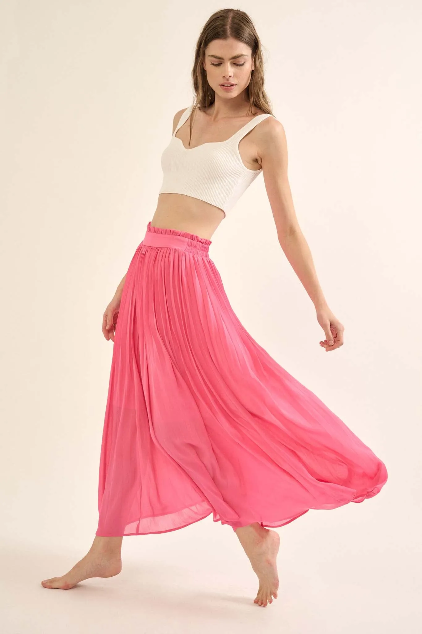 Longing for Love Accordion Pleated Maxi Skirt