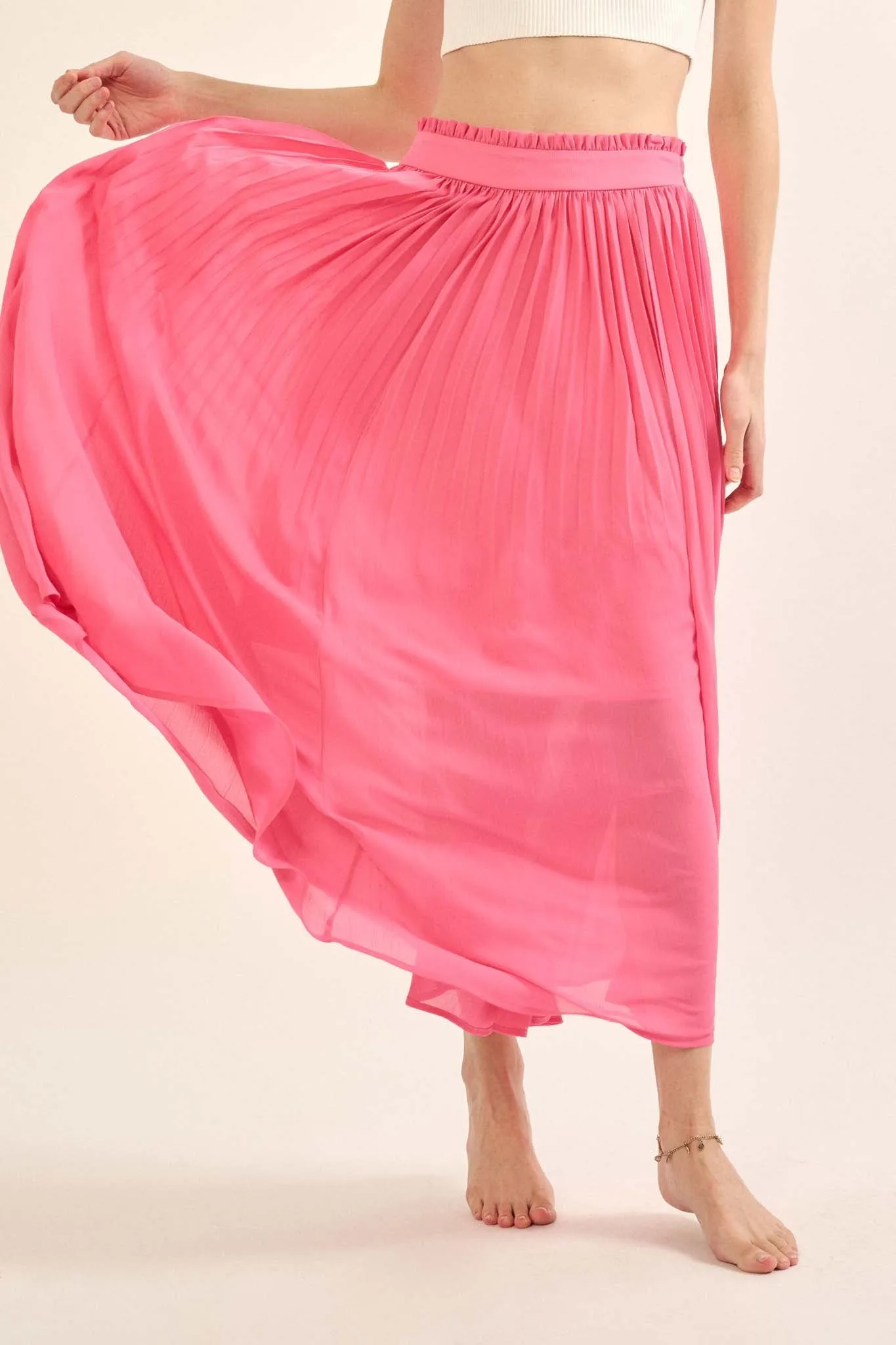 Longing for Love Accordion Pleated Maxi Skirt