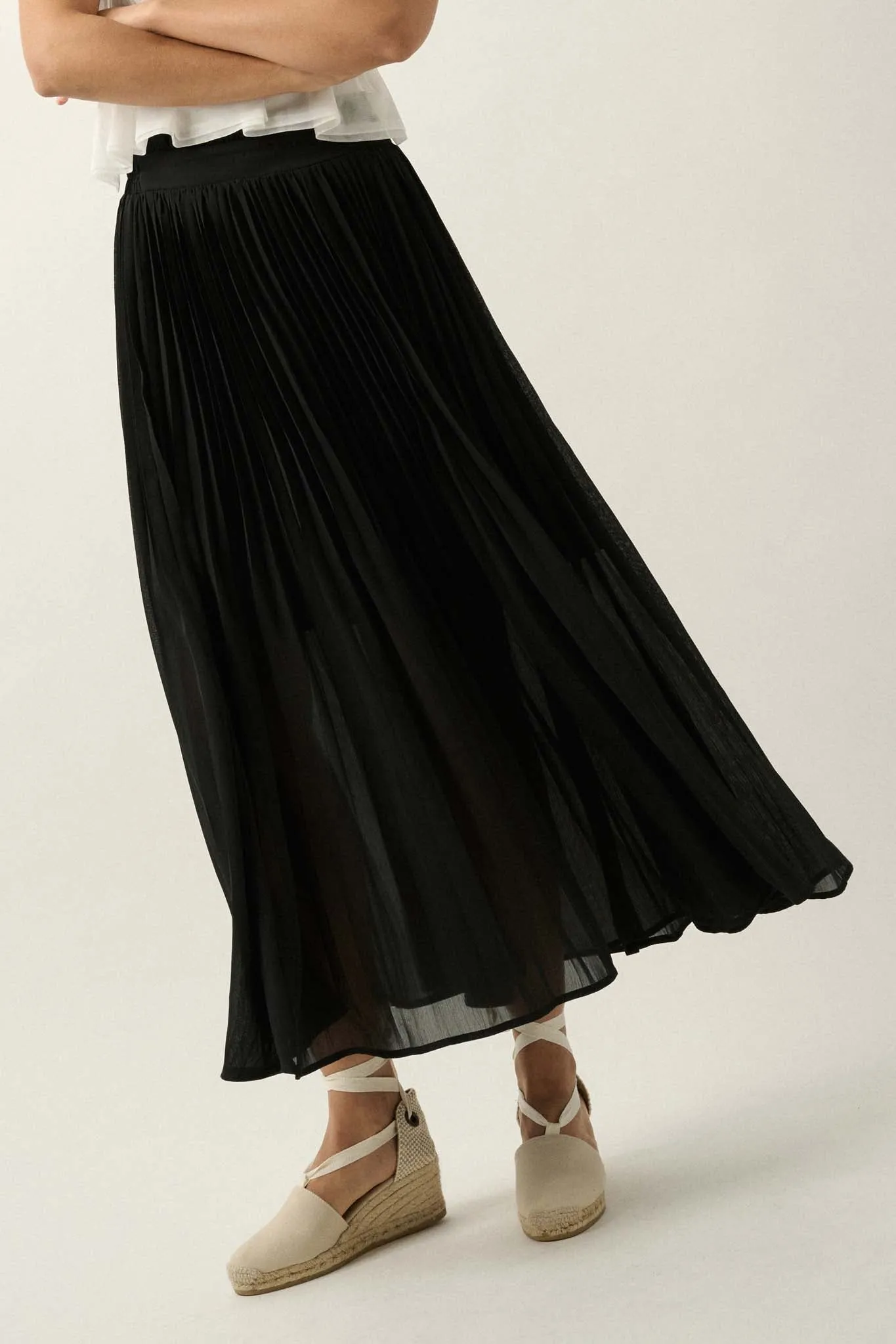 Longing for Love Accordion Pleated Maxi Skirt