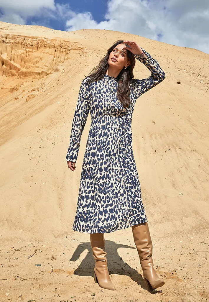 Lova Long Dress - Warm Sand Print