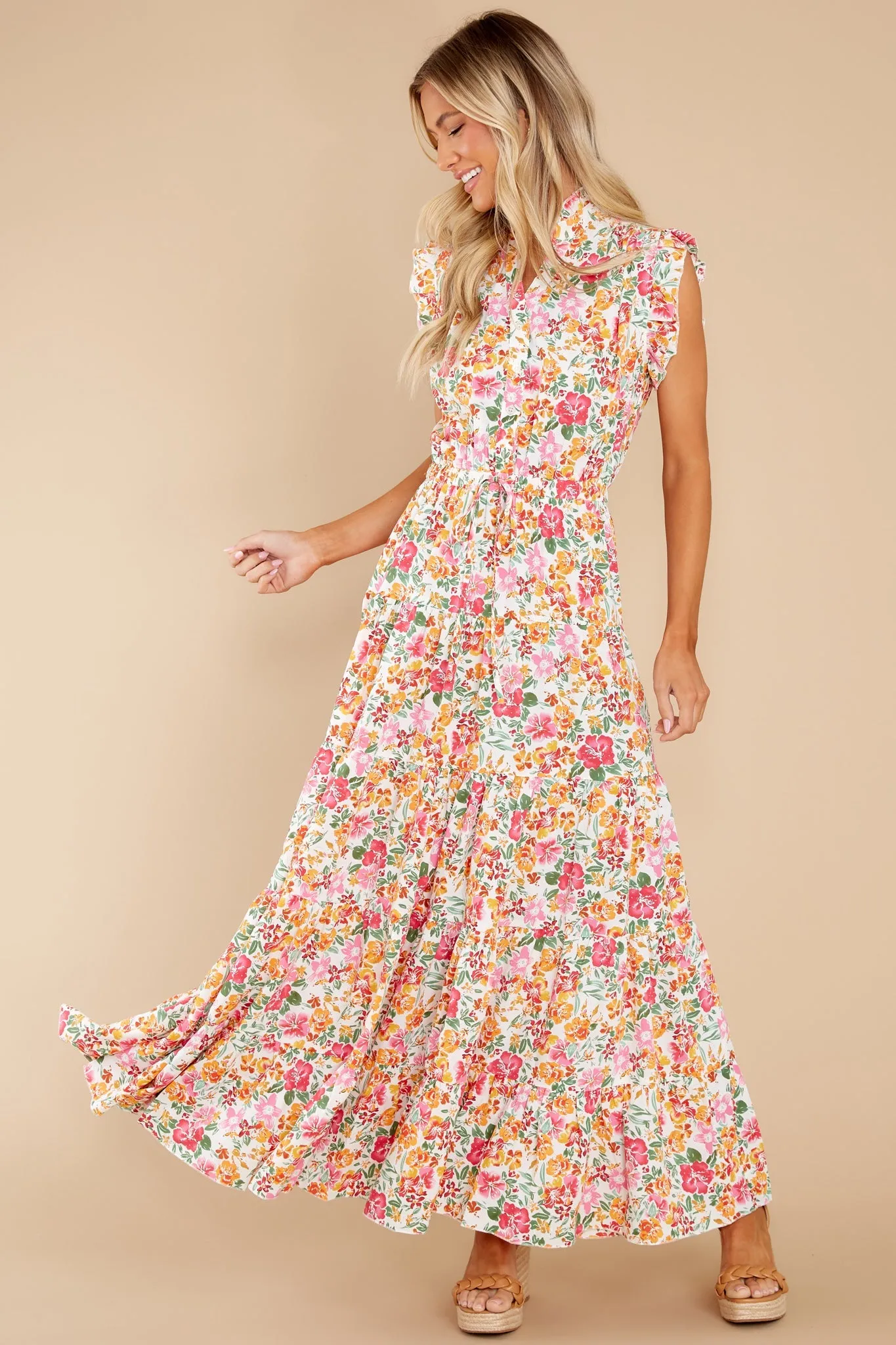 Loved You First White Multi Floral Print Maxi Dress