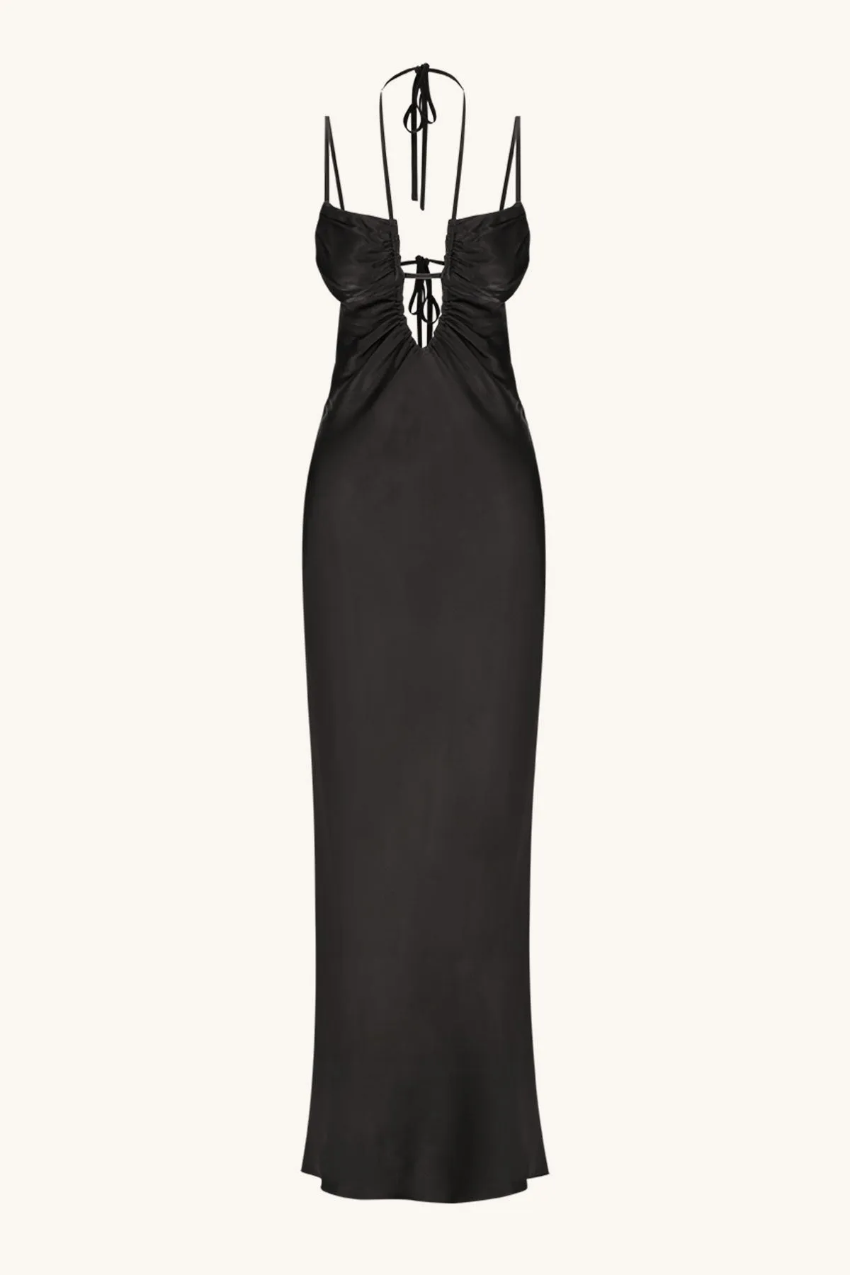 LYDIE CUT OUT OPEN BACK MAXI DRESS - BLACK