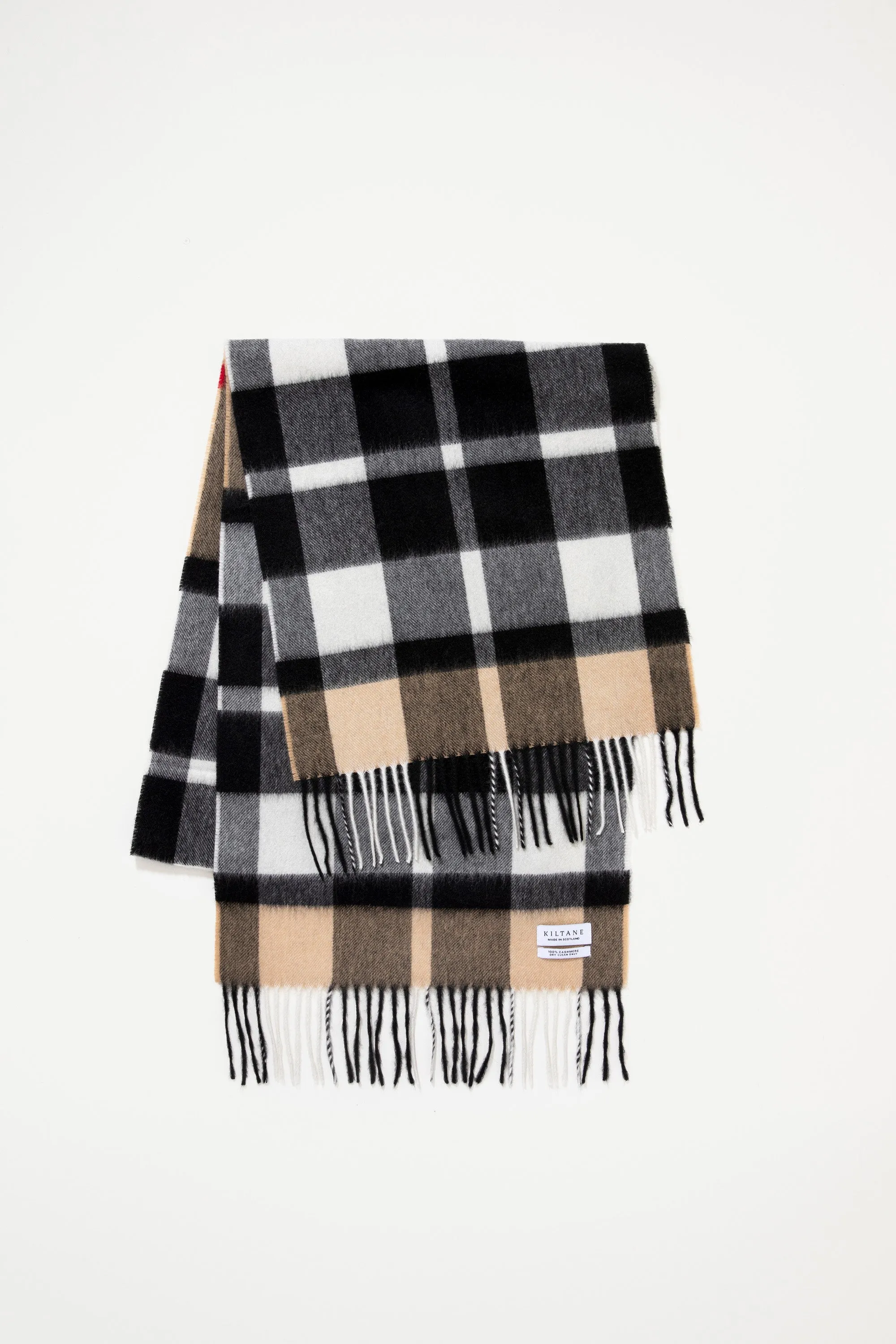 Made in Scotland Cashmere Wide Scarf - Exploded Camel Thompson