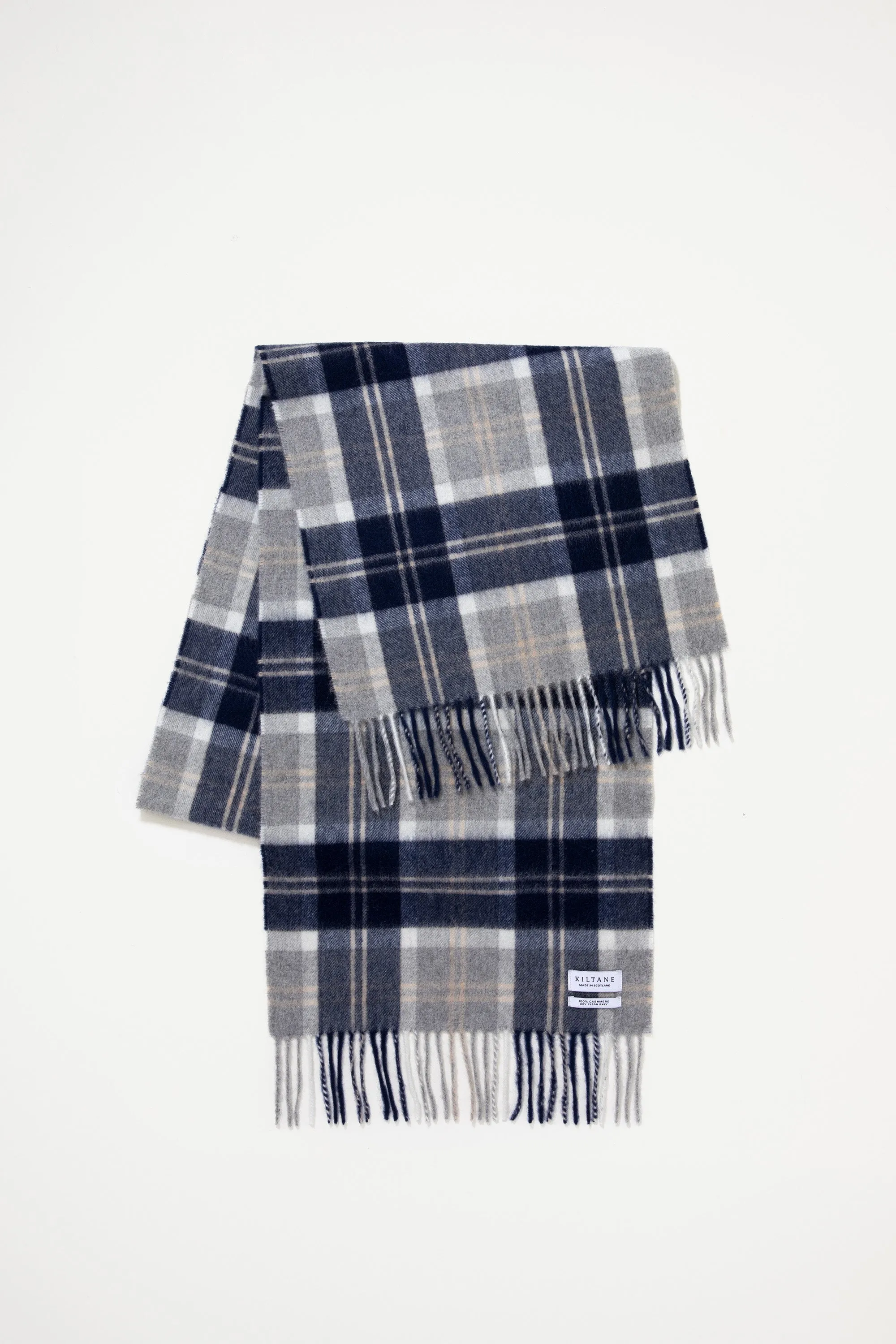 Made in Scotland Heritage Cashmere Wide Scarf - Silver Bannockbane