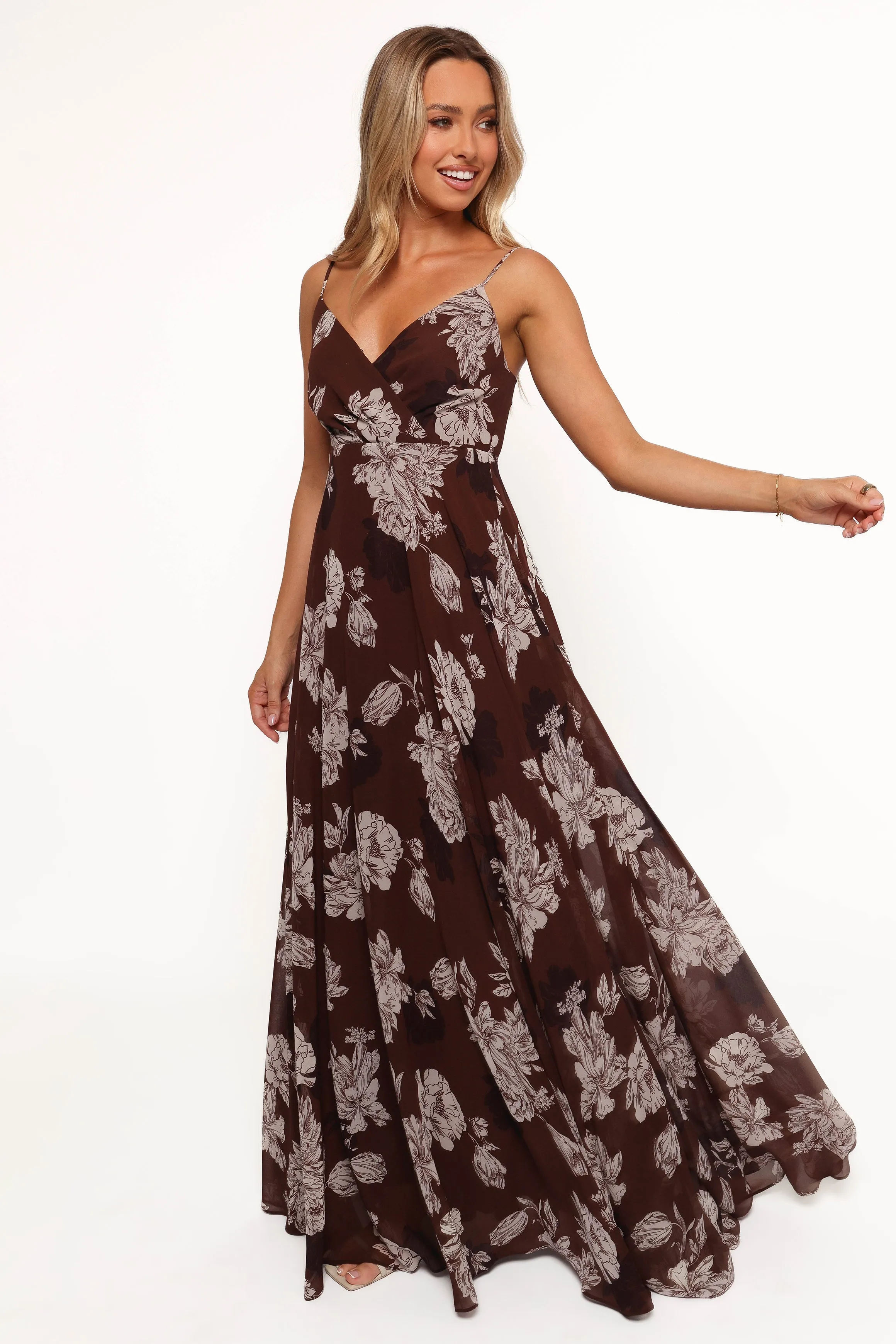 Madilyn Maxi Dress - Brown Floral