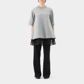 Maison Margiela Layered Sweater & Mesh A-line Mini Dress