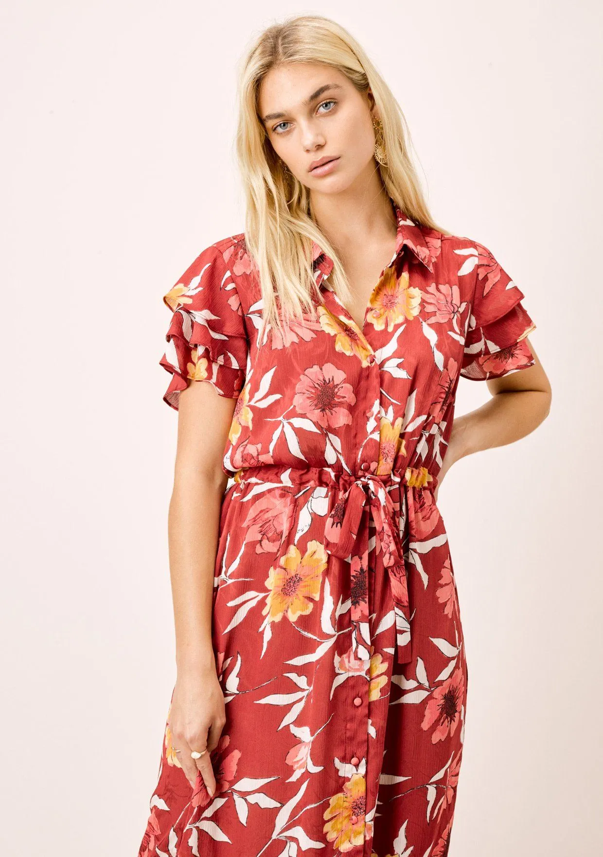 Mara Floral Button Front Dress