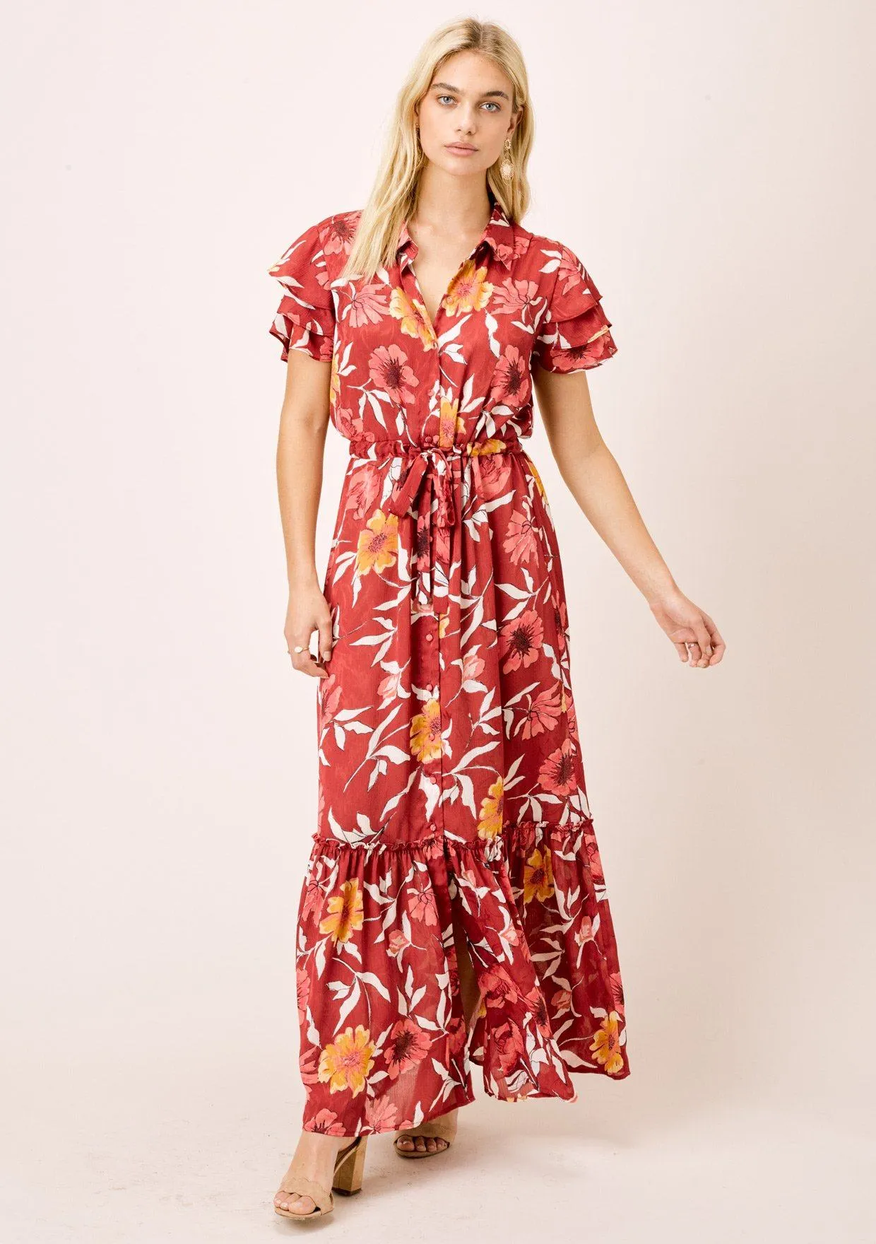 Mara Floral Button Front Dress