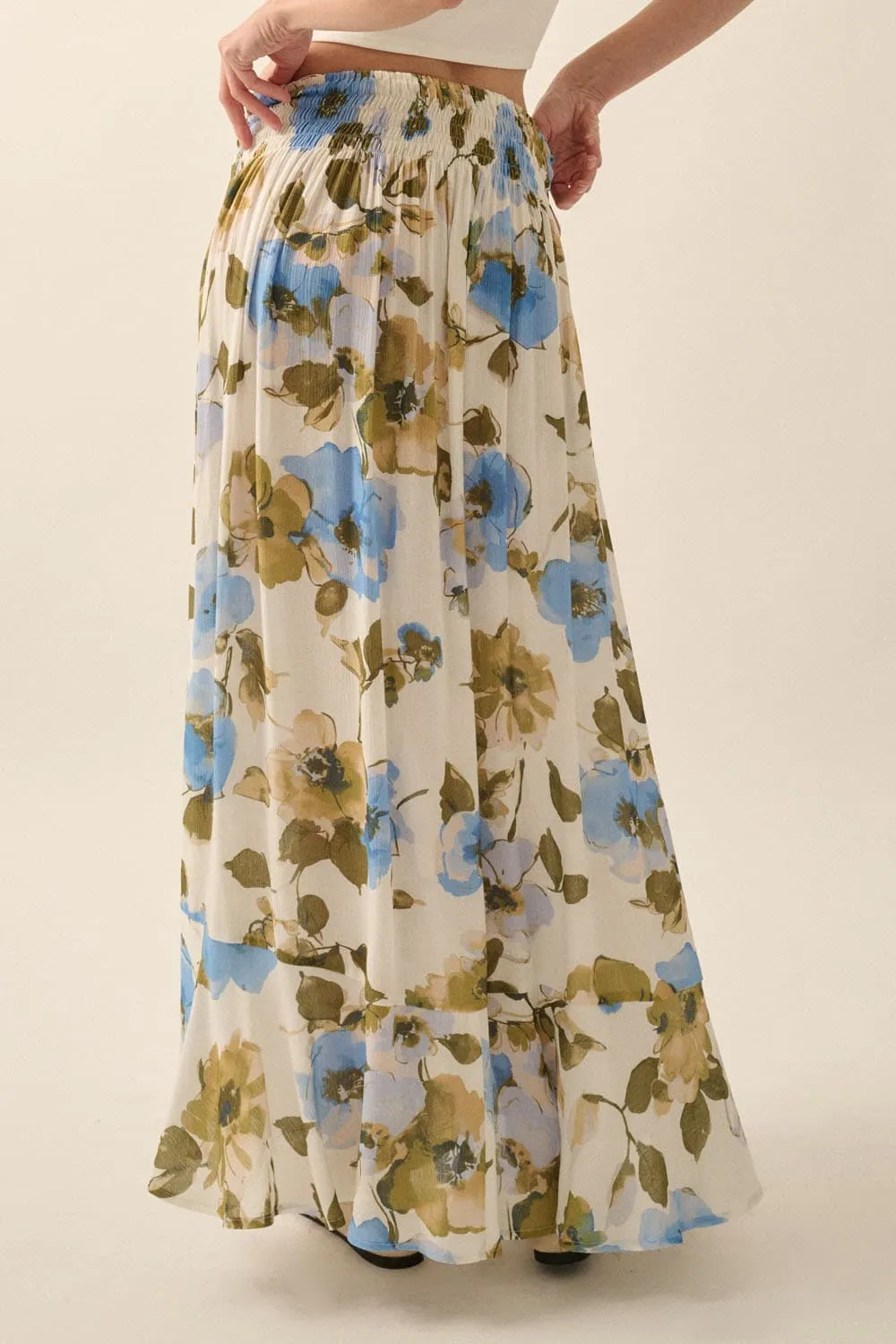 Marigold Drift Floral Maxi Skirt