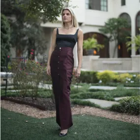 MASON by MASON'S DAUGHTER Leighton Skirt, Oxblood Silk Wool