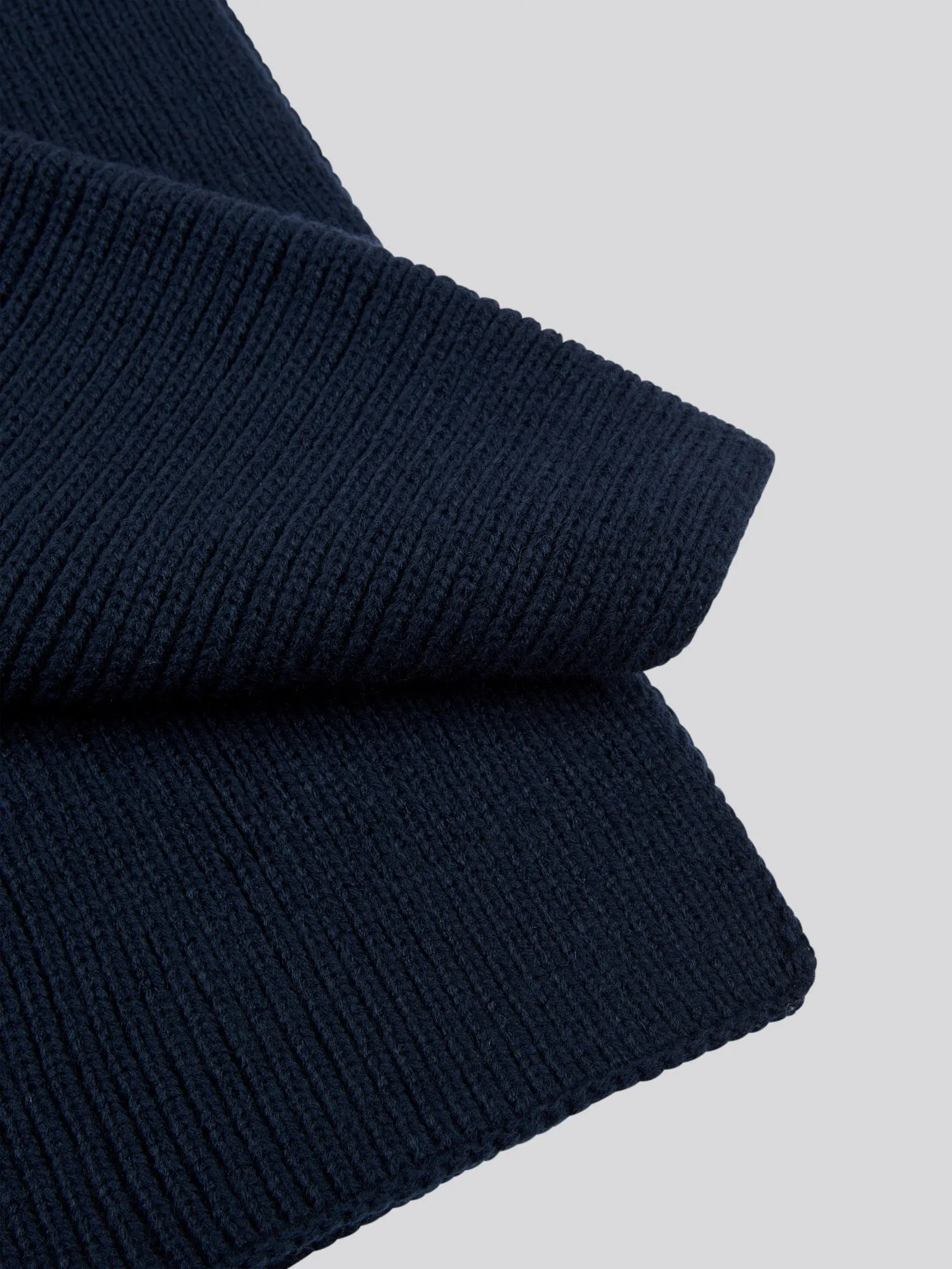 Mens Rib Knit Scarf in Dark Sapphire Navy