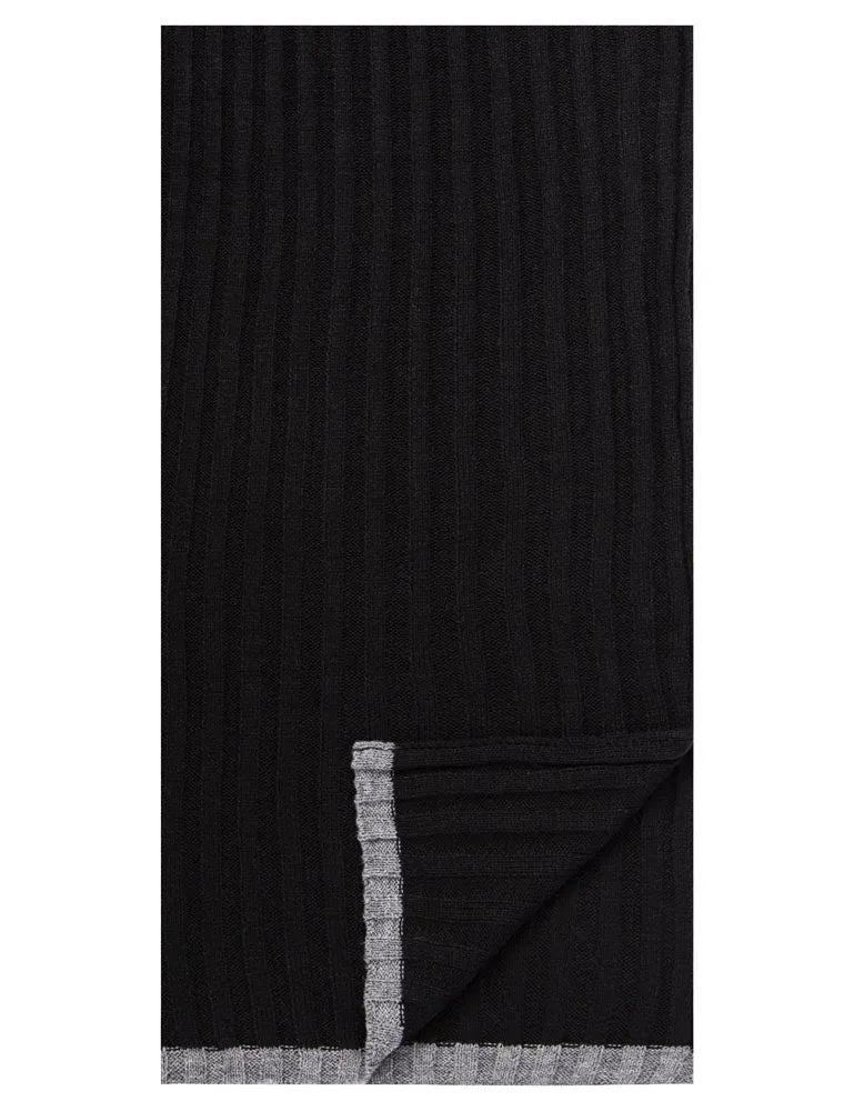 Men's Uptown Premium Knit Texture Ribbed Scarf