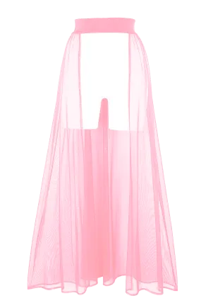 MESH MAXI SKIRT / Cover-up Long Festivals Skirt / RESORT SKIRT BABY PINK