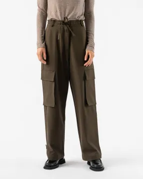 Mijeong Park Wide Leg Cargo Pants in Olive