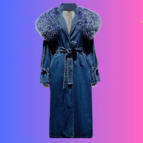 Miss Midnight- Denim Trench Coat