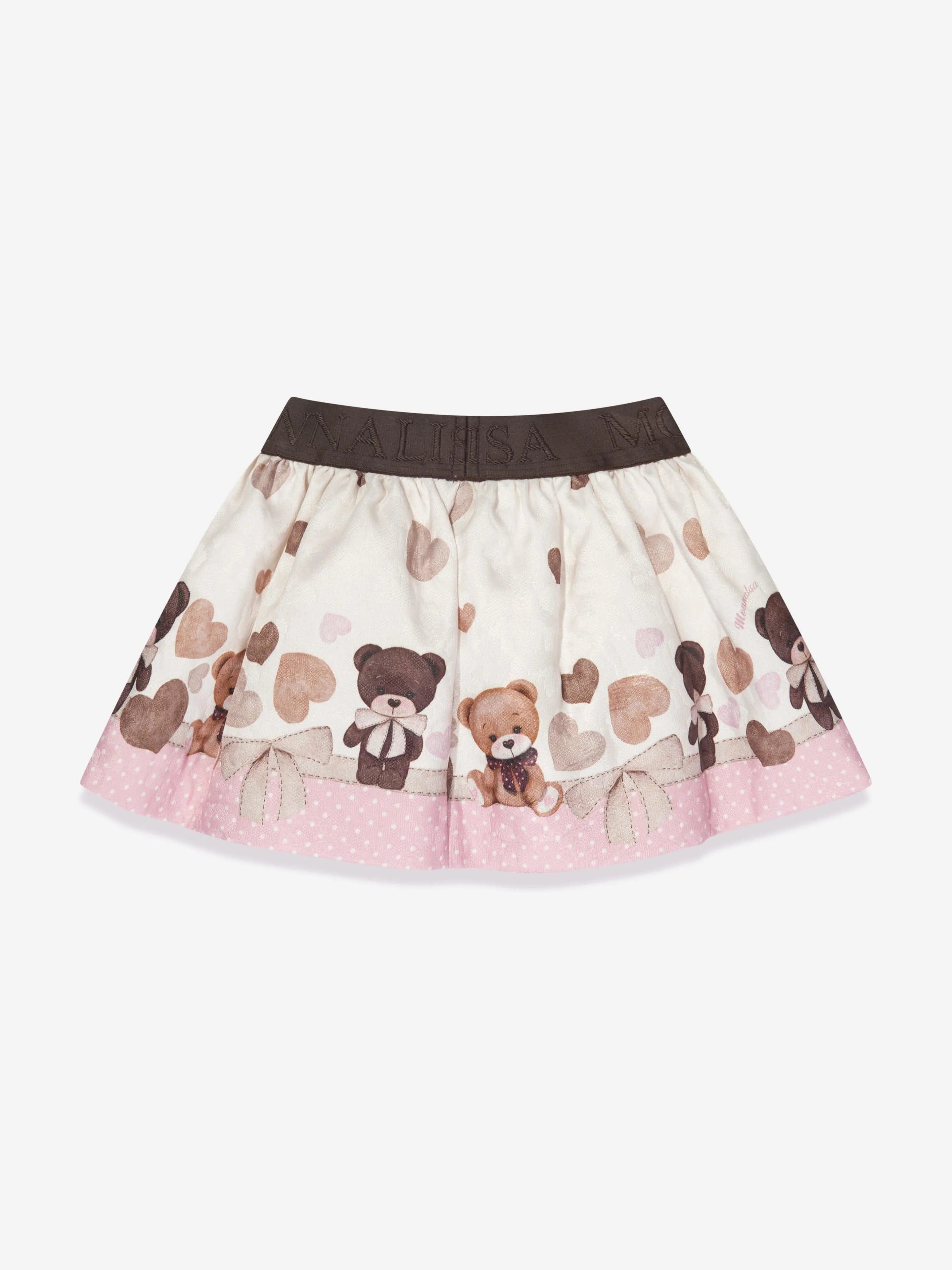 Monnalisa Baby Girls Teddy Bear Skirt in Ivory