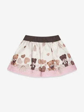 Monnalisa Baby Girls Teddy Bear Skirt in Ivory