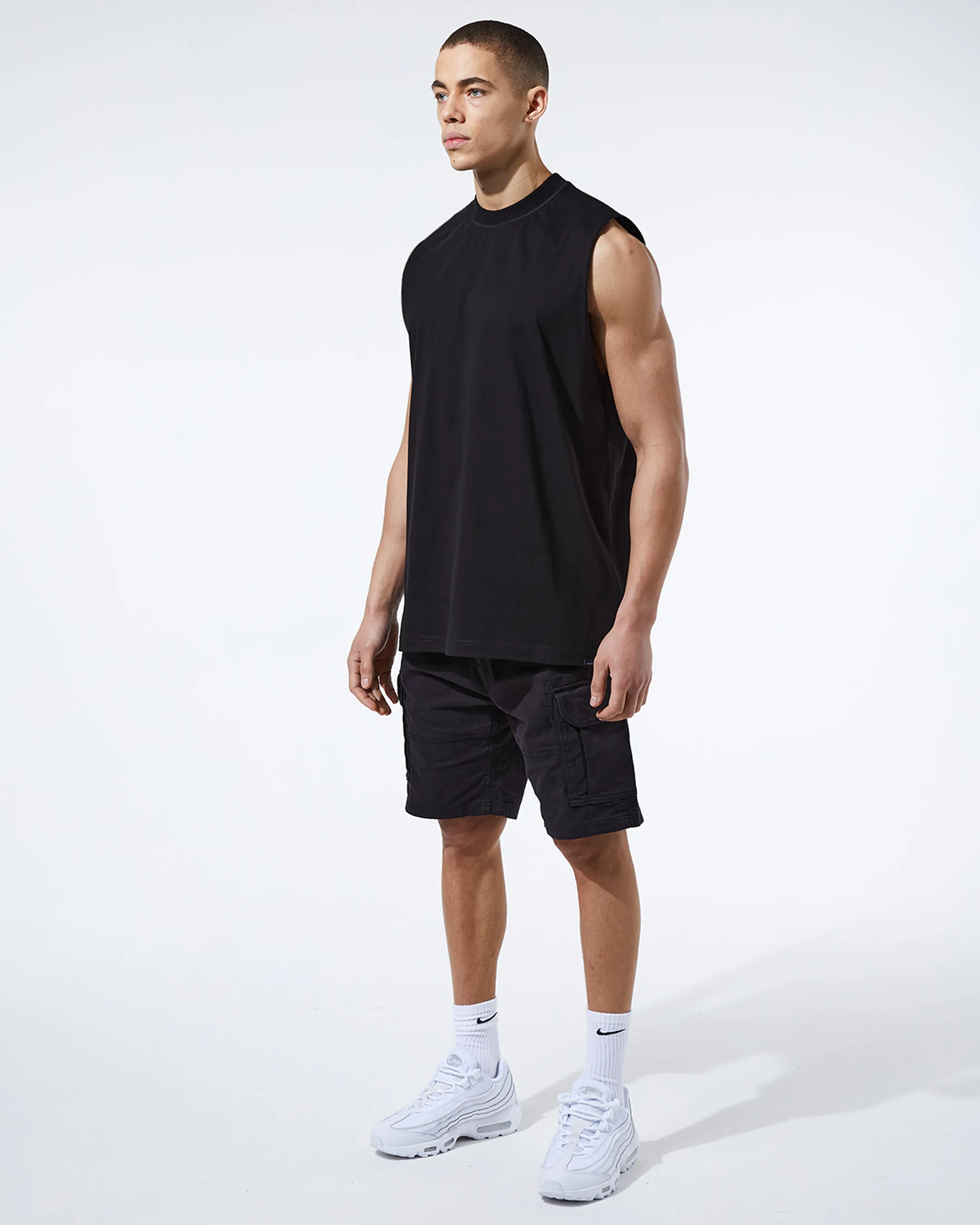 Multipack Cut Off Vest | Black/White