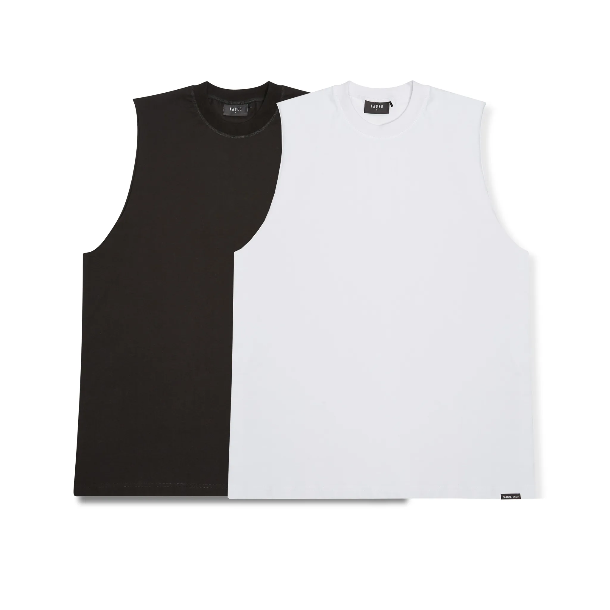 Multipack Cut Off Vest | Black/White