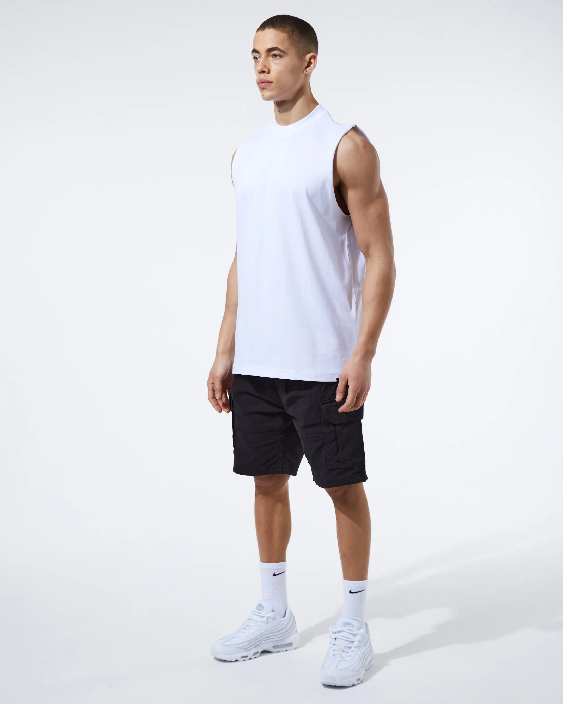 Multipack Cut Off Vest | Black/White