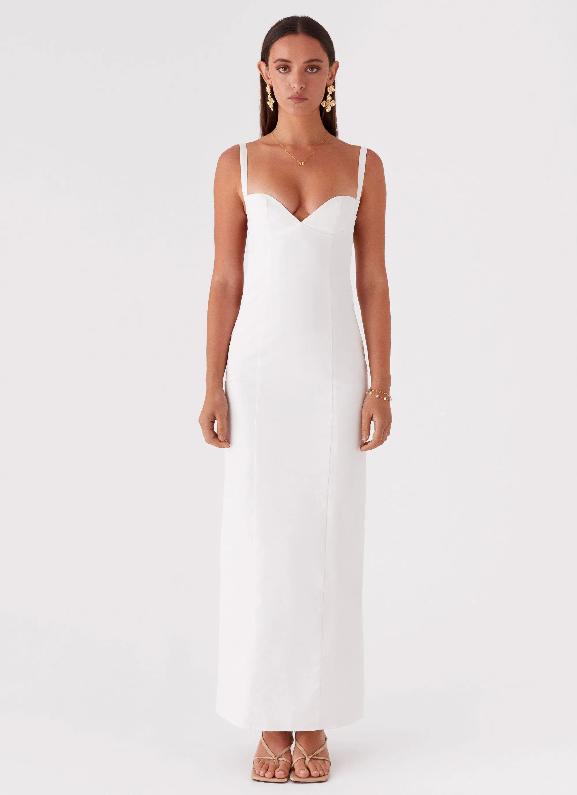 Naomi Backless Maxi Dress - Off White