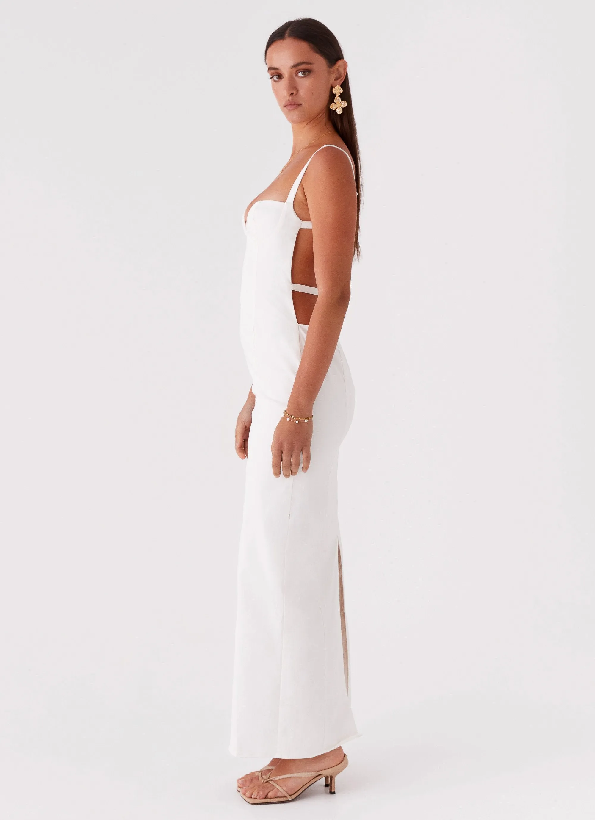 Naomi Backless Maxi Dress - Off White