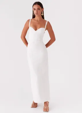 Naomi Backless Maxi Dress - Off White