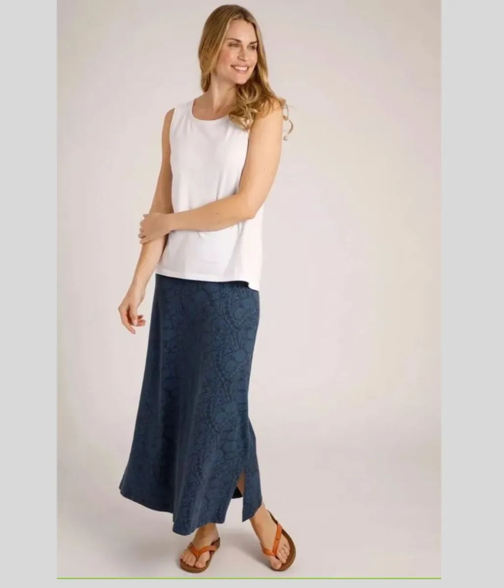 Navy Elder Jersey Maxi Skirt