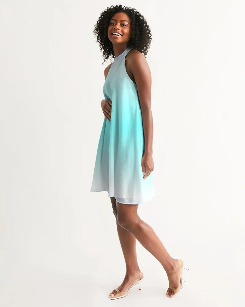 Oceana Blue Ombre Halter Dress