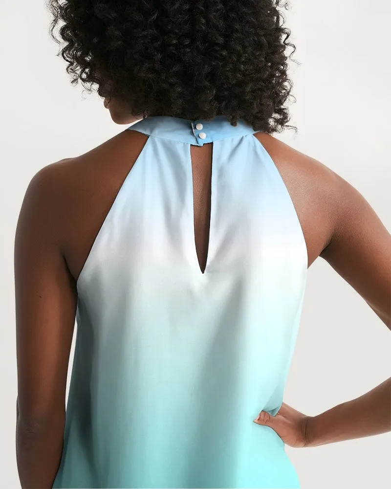 Oceana Blue Ombre Halter Dress