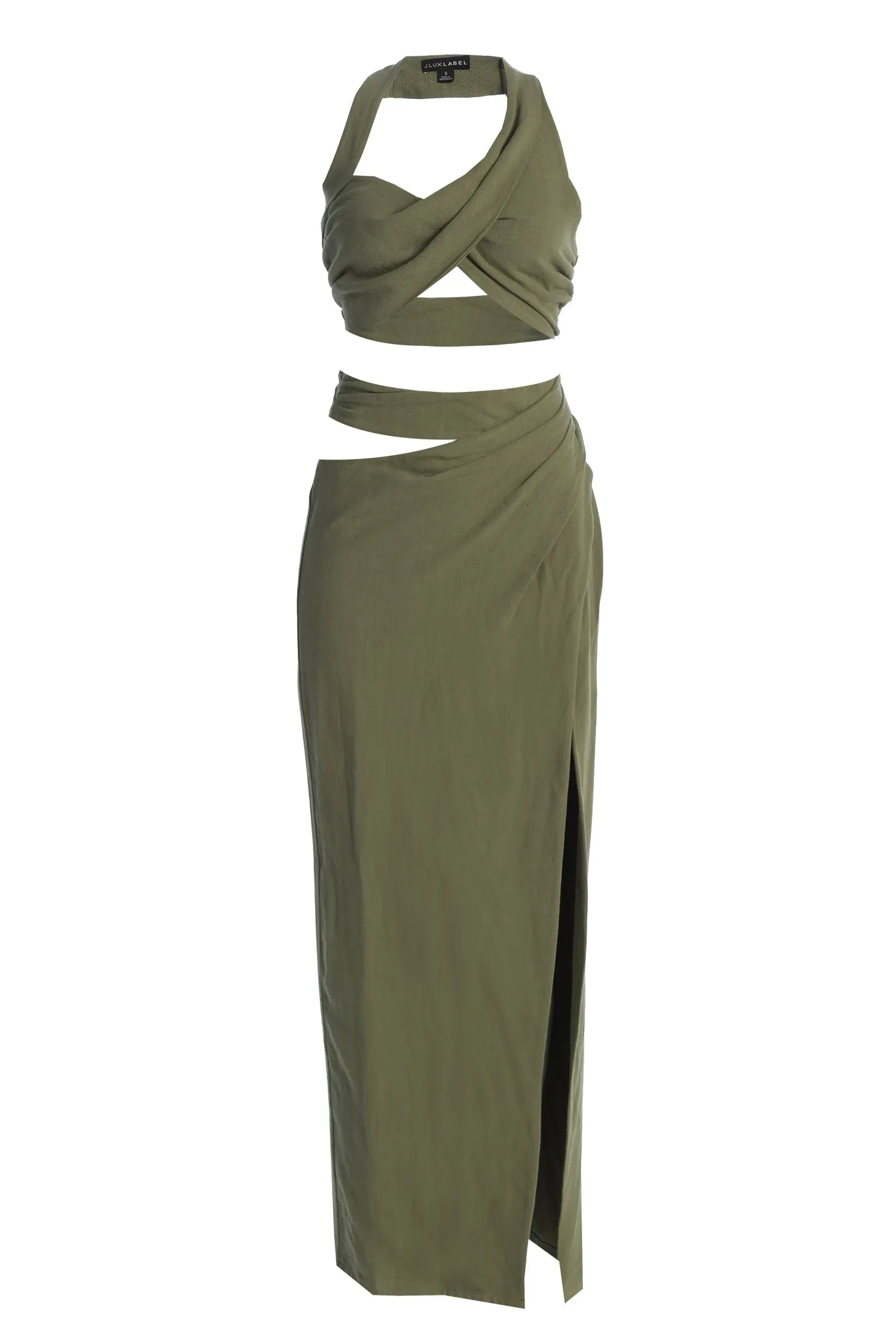 Olive New Age Two Piece Skirt Set