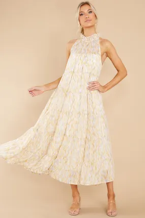 Petal Showers Yellow Multi Maxi Dress