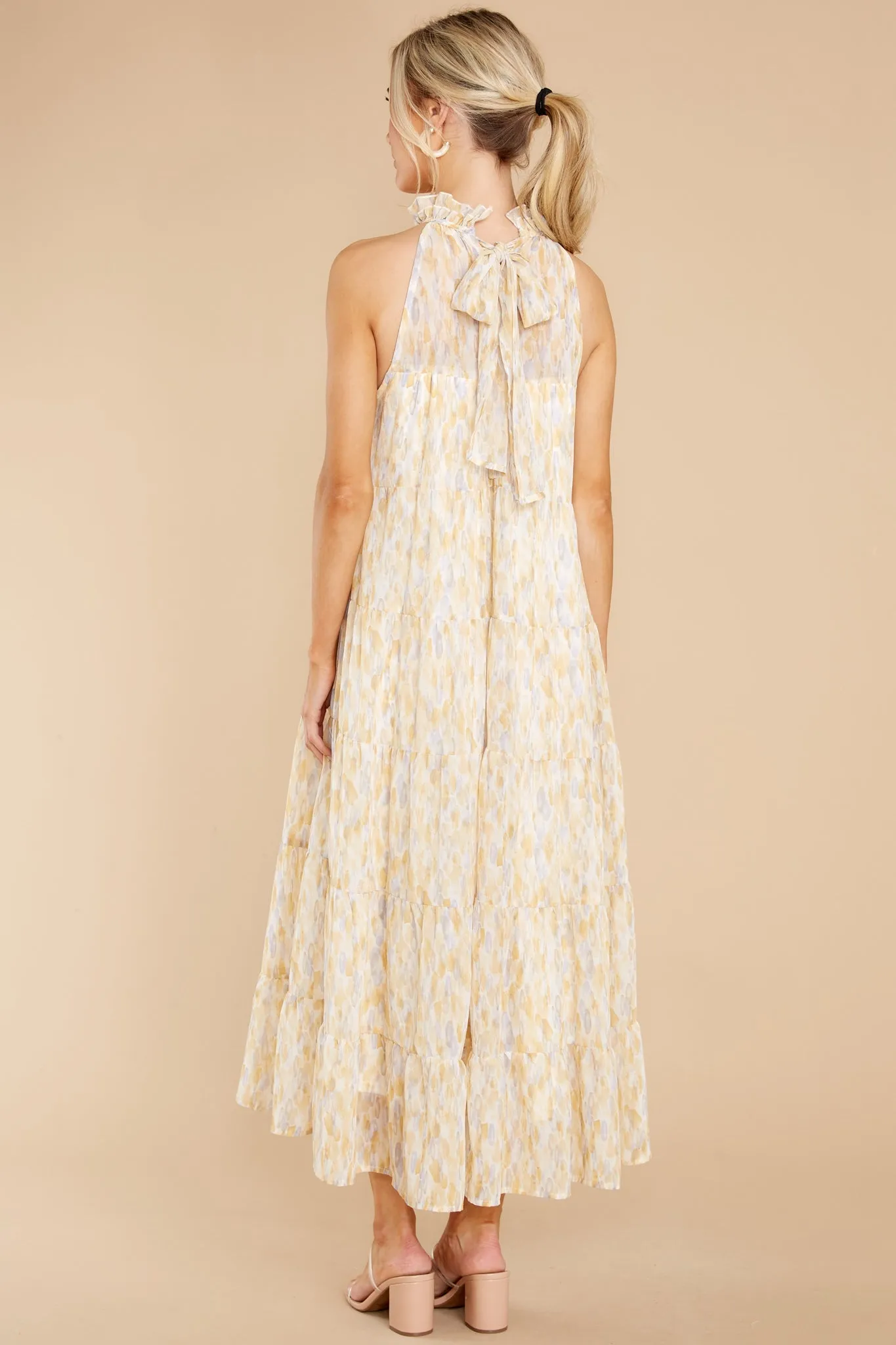 Petal Showers Yellow Multi Maxi Dress